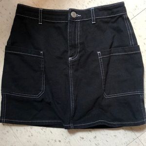 black skirt white white stitching
